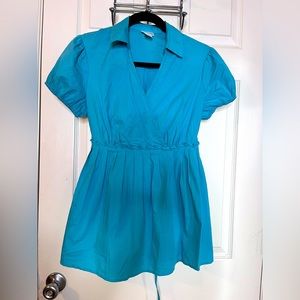 Blue Motherhood Maternity Blouse Small